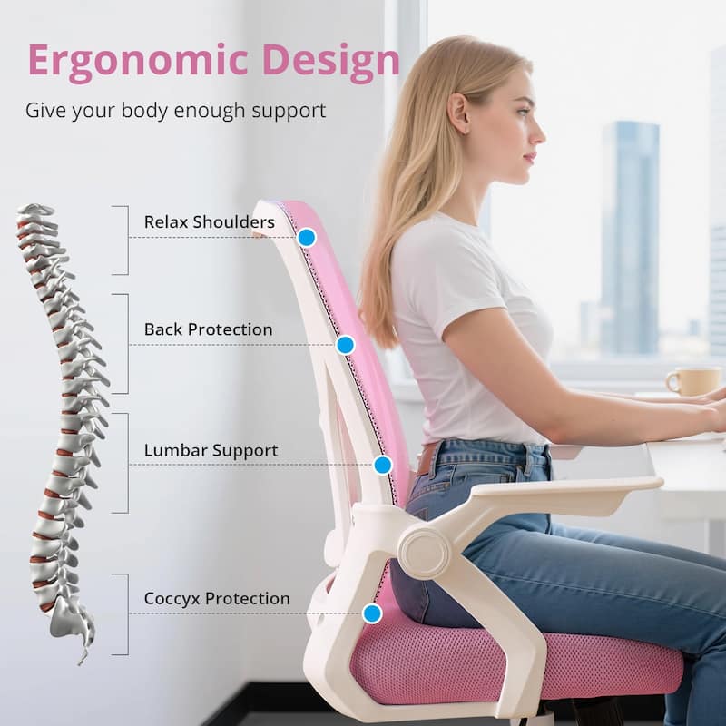 Javlergo Office Mesh Chair Computer Chair with Armrests and Lumbar Support Desk Chair