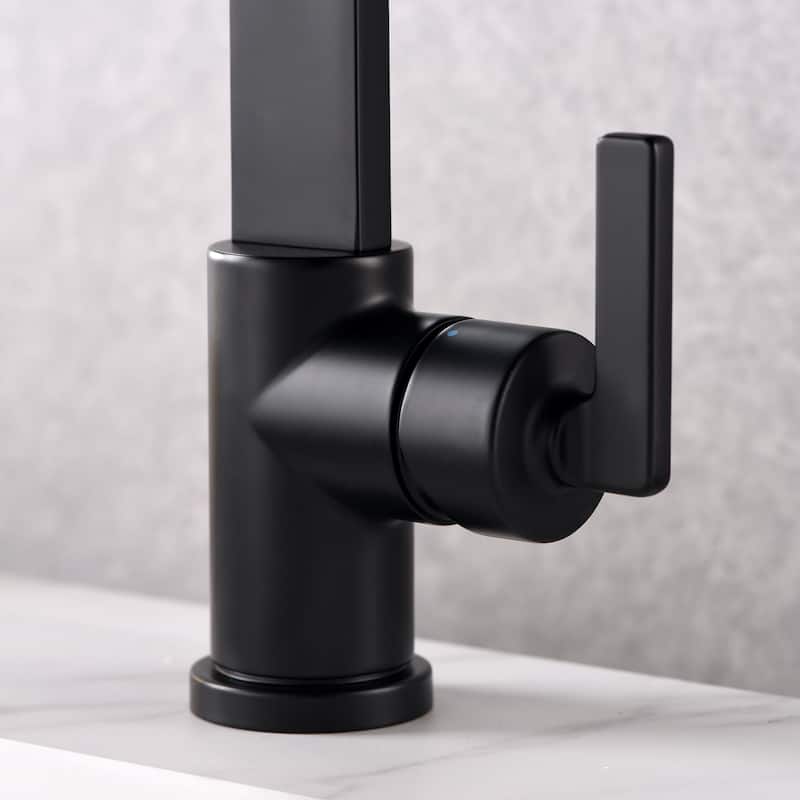 Luxier BSH14-S Single Handle Single Hole Bathroom Faucet with Drain