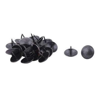 Chair Metal Upholstery Thumb Tack Nail Decor Push Pin 19 x 15mm 25pcs - Black - 0.7" x 0.6"(D*H)