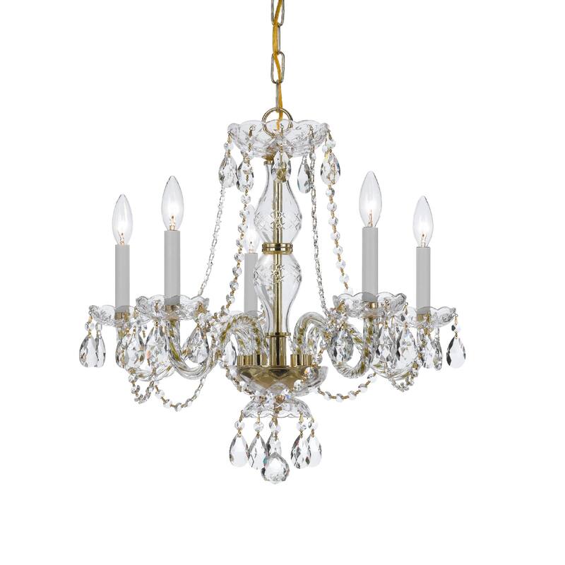 Crystorama Lighting Group Traditional Crystal 5 Light 20" Wide - Polished Brass