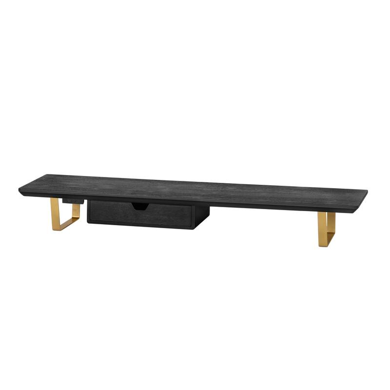 Jani Wood Monitor Stand Riser Desk - Ergonomic Design Stand, Desktop Organizer Table for Home, Office Workspace, Gaming Desk