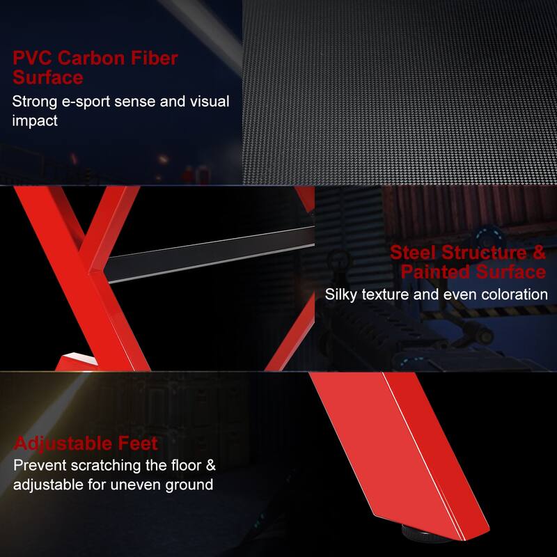 Costway Gaming Desk Computer Desk w/Controller Headphone storage Mouse