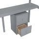 preview thumbnail 33 of 38, Twin Loft Wood Bed with Under-bed, Built-in Desk, a Storage Cabinet of 2 Drawers, Guardrails, Ladder