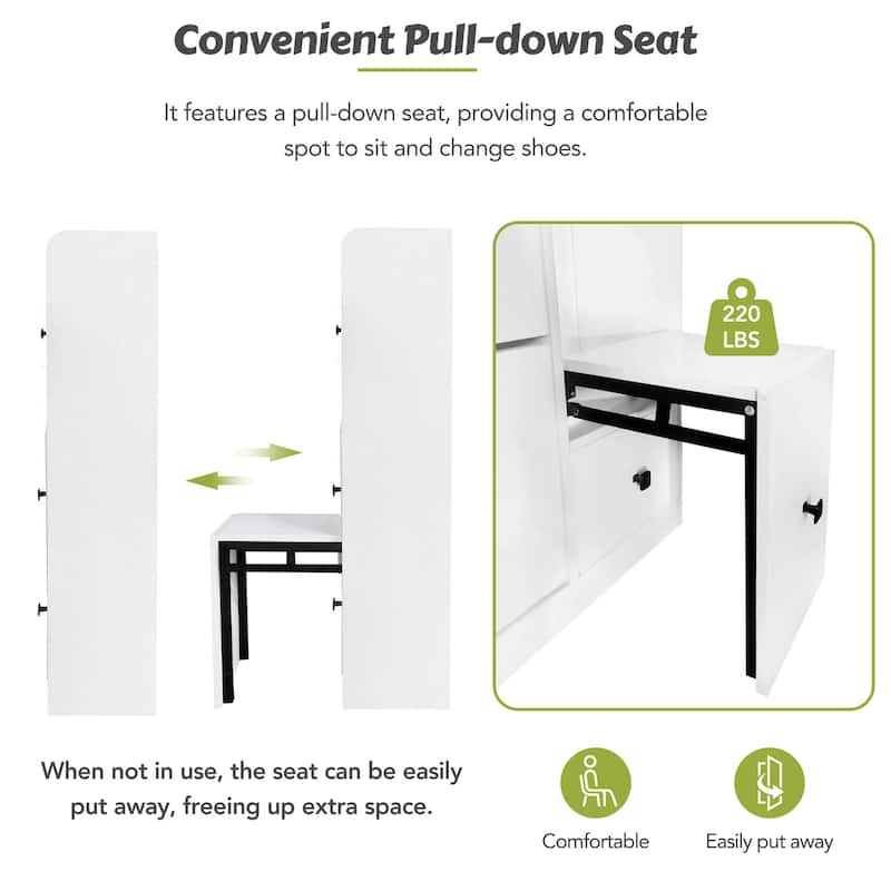 Versatile Shoe Cabinet with 3 Flip Drawers