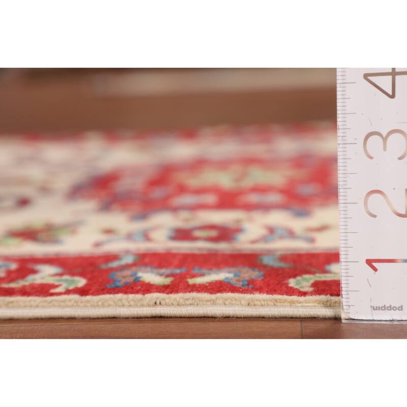 Kazak Accent Rug Hand-Knotted Floral Wool Carpet - 2'8" x 3'9"