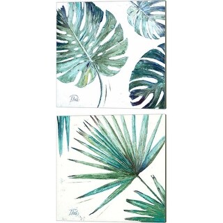 Patricia Pinto 'Organic With Blues' Canvas Art (Set of 2)