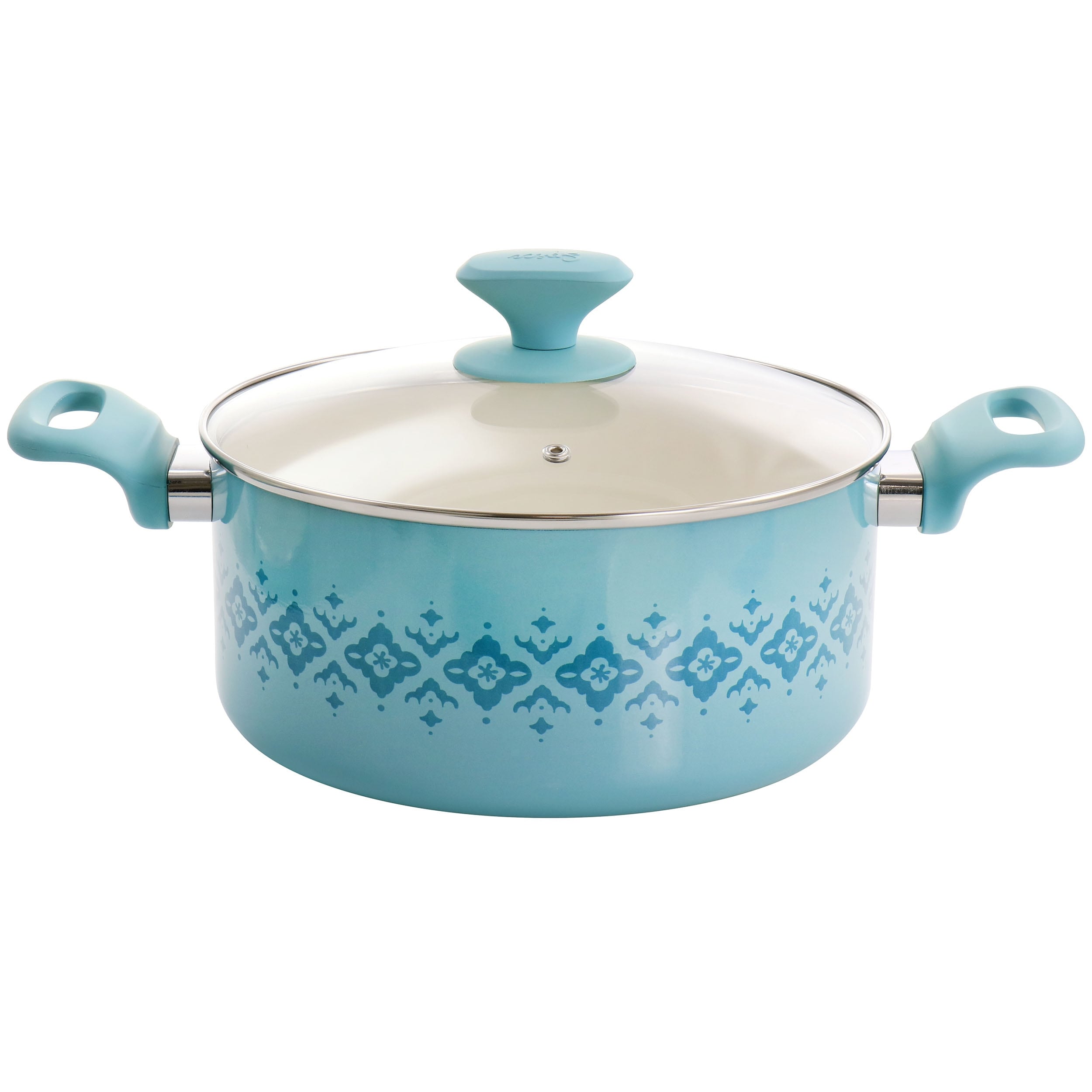 Spice by Tia Mowry Savory Saffron 16-Piece Healthy Nonstick Ceramic  Cookware Set - Aqua Blue