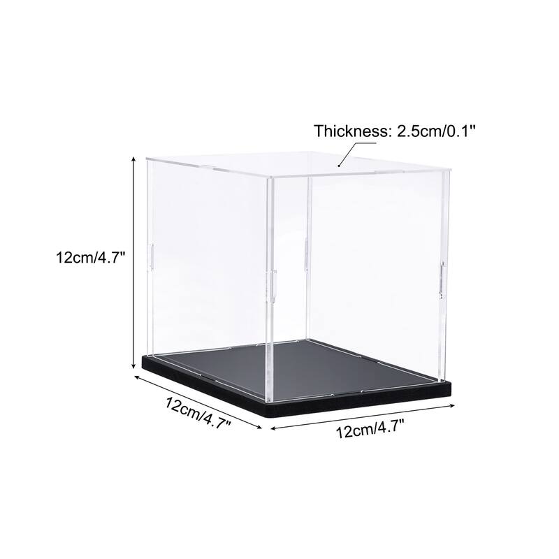 Display Case Acrylic Box, Assemble Transparent Box Dustproof Showcase - Clear - 3.9x3.9x3.9inch