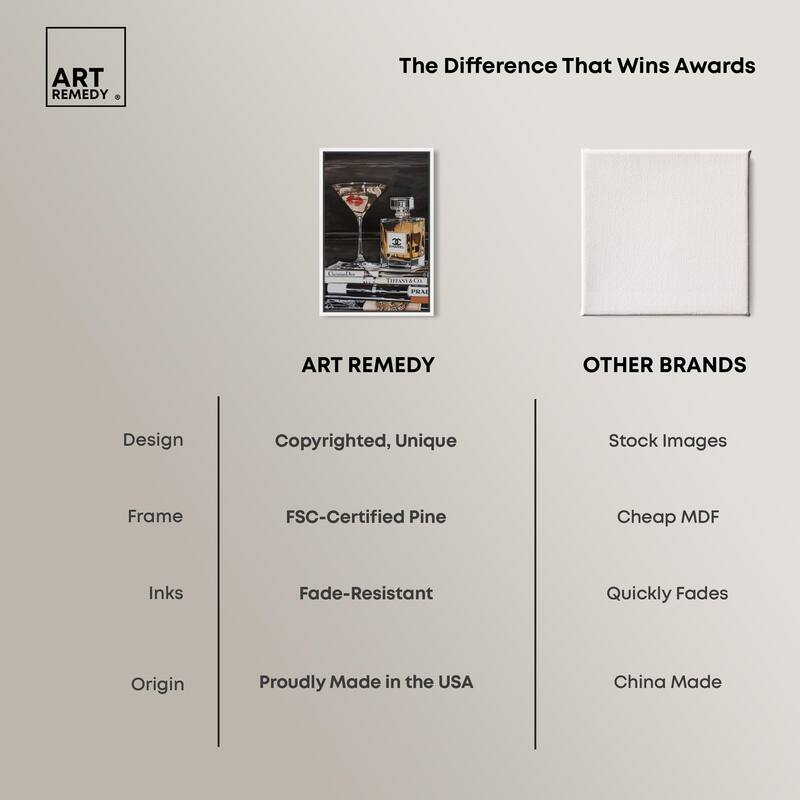 Martini Books Canvas by Art Remedy