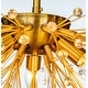 preview thumbnail 3 of 5, Glam 3-Light Crystal Beaded Glowworm Firefly Sputnik Semi-Flush Mount Ceiling Light In Antique Gold
