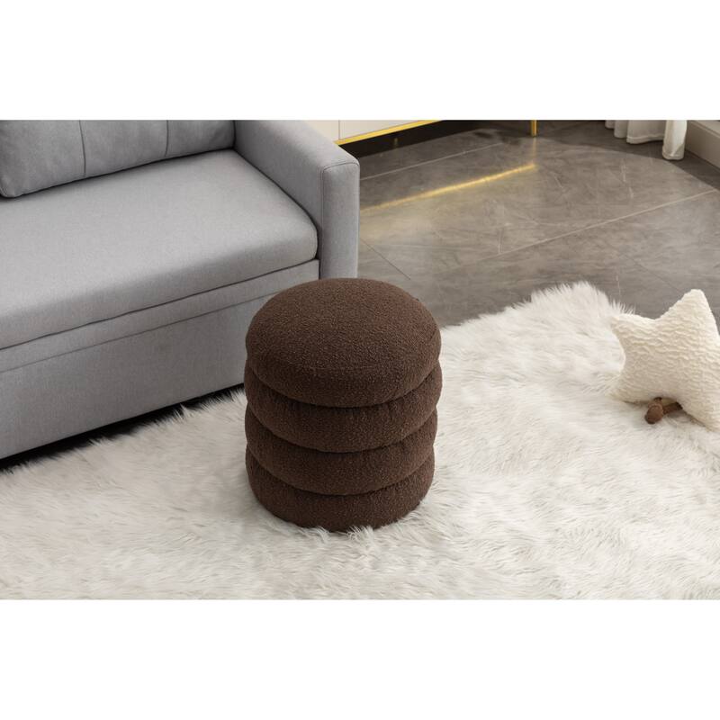 Velvet Round Footrest Ottoman