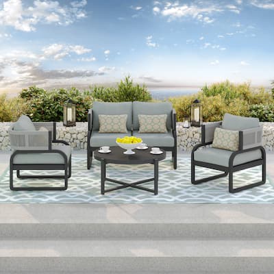 Corvus Rocio 4-piece Patio Conversation Set with Sunbrella Pillows
