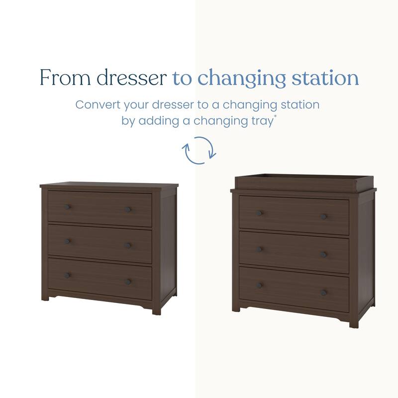 Child Craft Harmony 3-drawer Dresser with Dressing Kit
