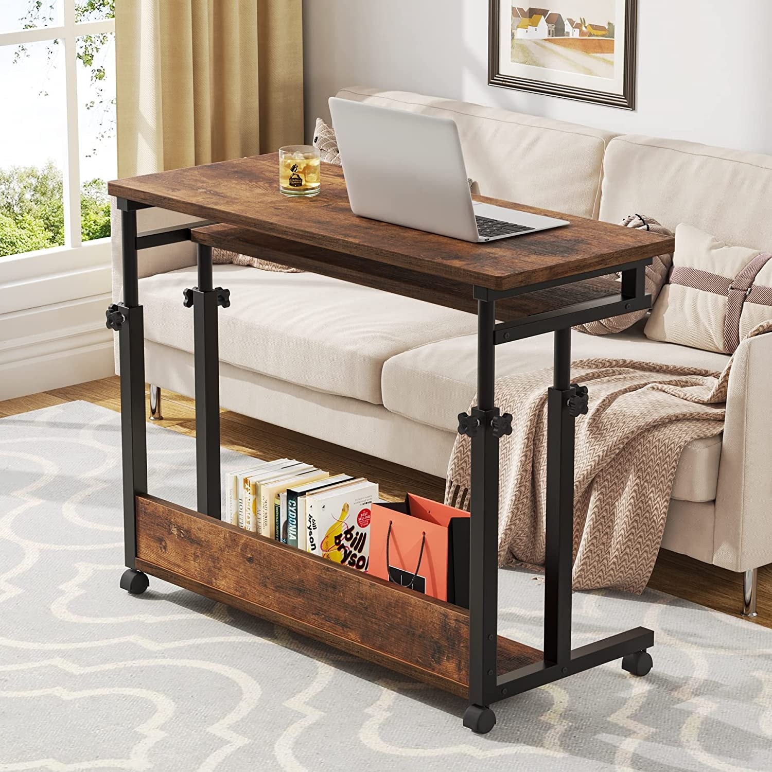 Portable Laptop Desk for Sofa and Bed Height Adjustable Small Standing Table