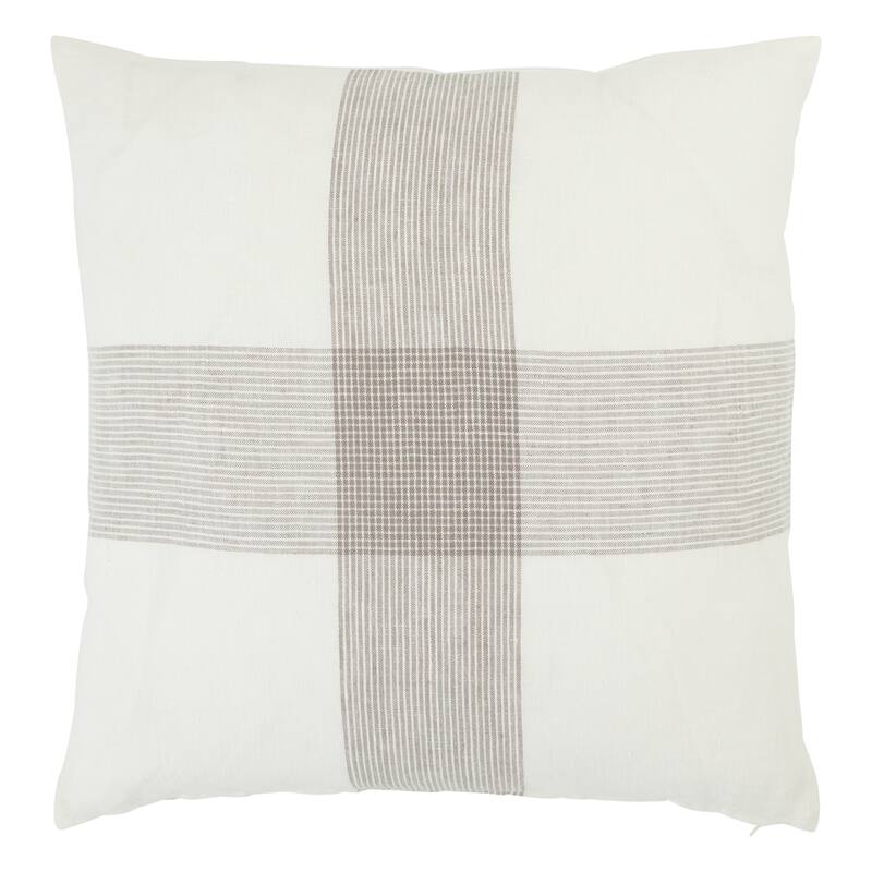 Pembroke White/ Gray Striped Throw Pillow - 20"X20" Cover Only - White/Gray