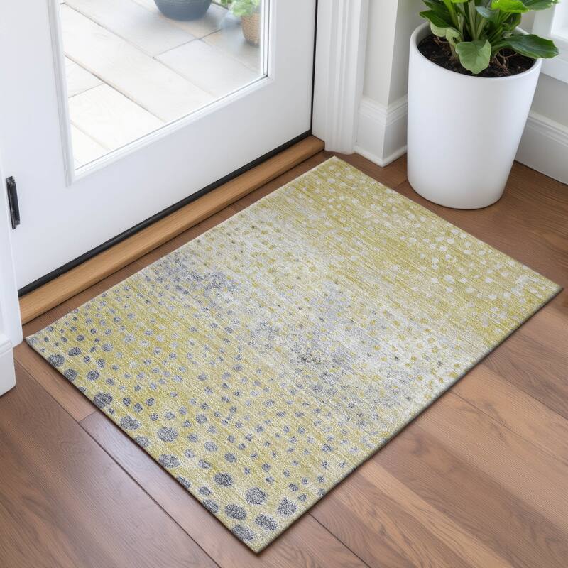 Premium Washable Super Soft Modern Chic Mayfield Rug - Gold - 1'8" x 2'6"