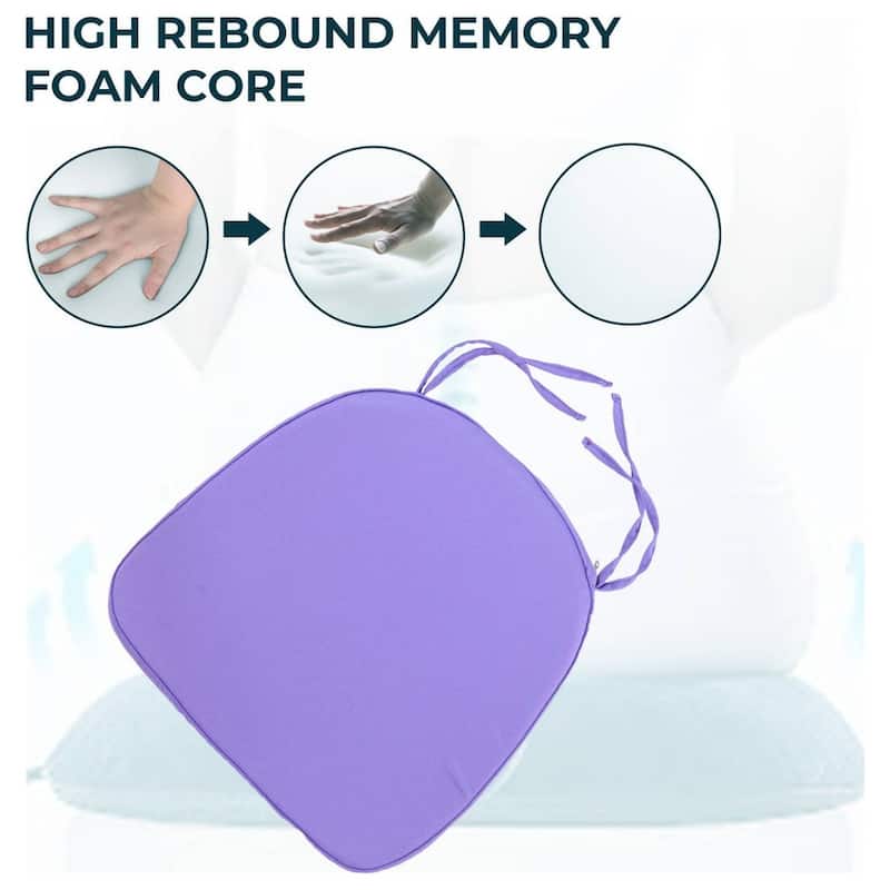 Memory Foam 15" U-Shaped Indoor Outdoor Dining Chair Pad Cushion for Kitchen Patio Garden (Set of 1, 2, 4 or 8)