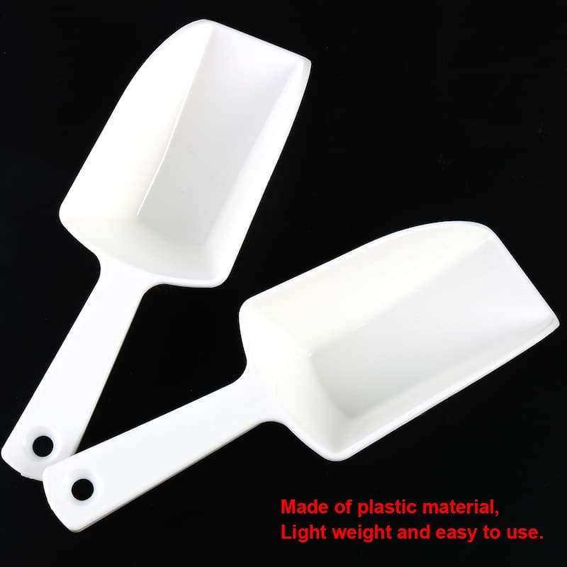 Home Bar Bakery Kitchen Plastic Flour Food Sugar Spice Ice Shovel Scoop 2pcs - White