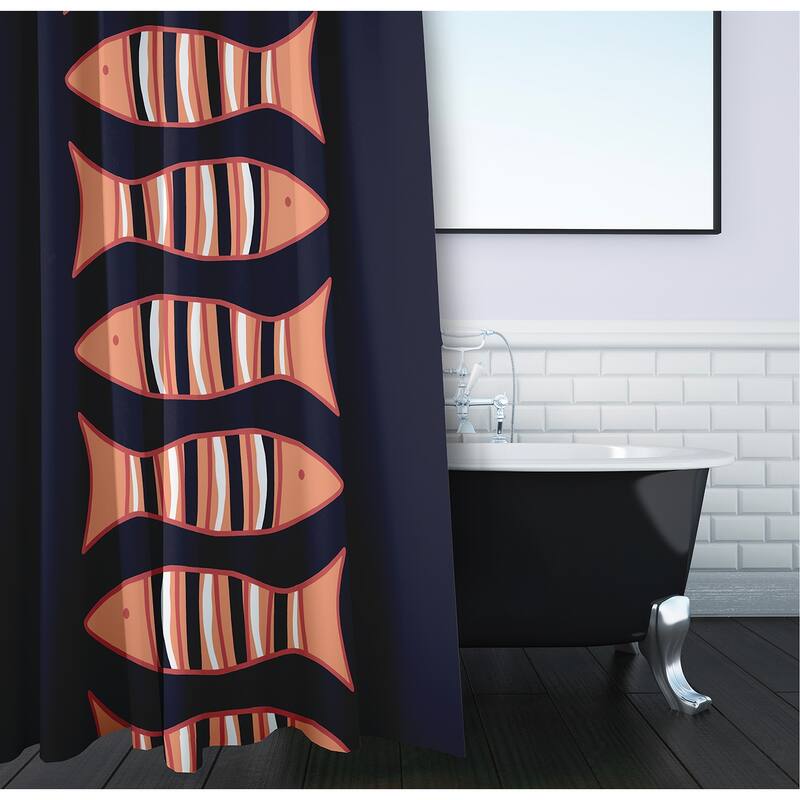 Something's Fishy Animal Print Print Print Shower Curtain