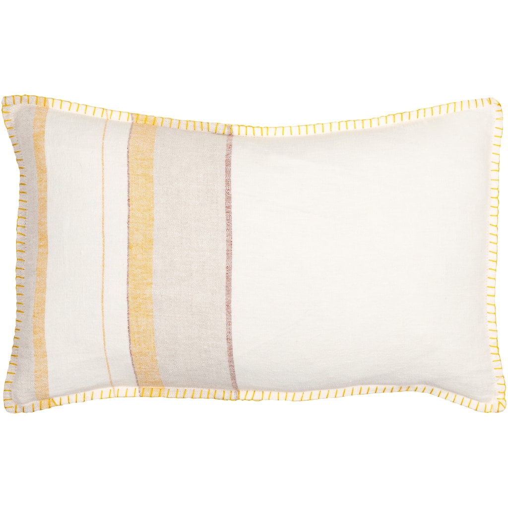 Lachlane Blanket Stitch Linen Striped Throw Pillow