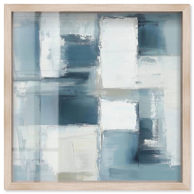 Deconstructed Blue I Shadowbox by Art Remedy - Natural - 40" x 40"