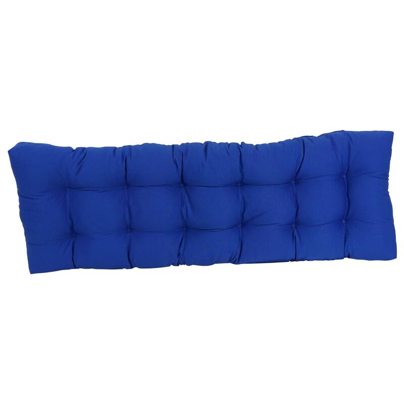 Solid Twill Tufted Indoor Bench Cushion (Multiple widths from 42 to 60 inch)