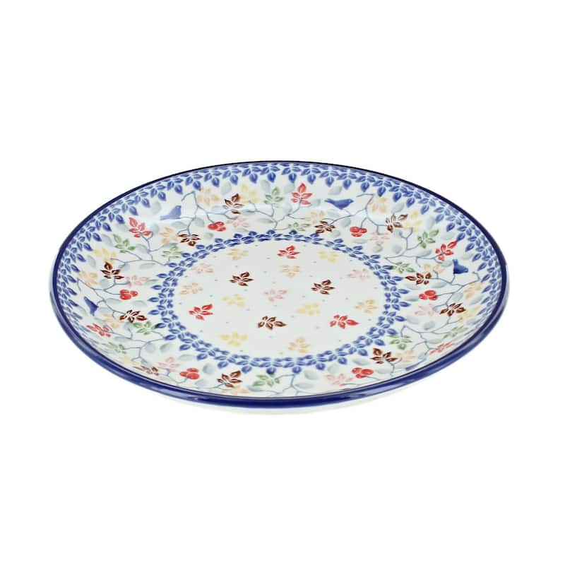 Blue Rose Polish Pottery Ceramika Artystyczna Dessert Plate - Autumn Grove