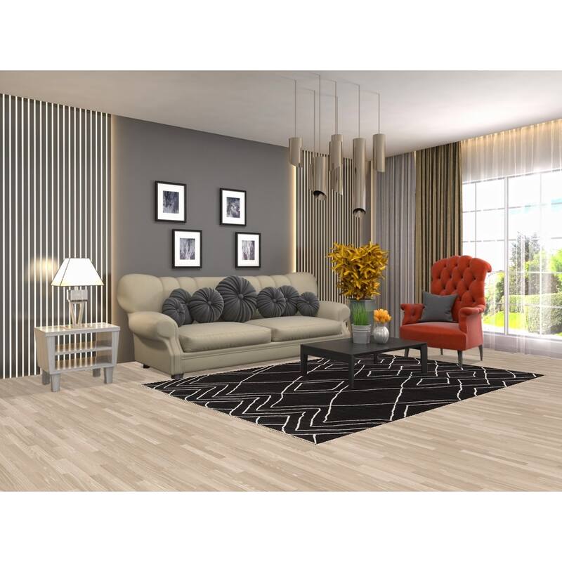 Vegetable Dye Moroccan Oriental Wool Area Rug Handmade Foyer Carpet - 5'5" x 7'11"