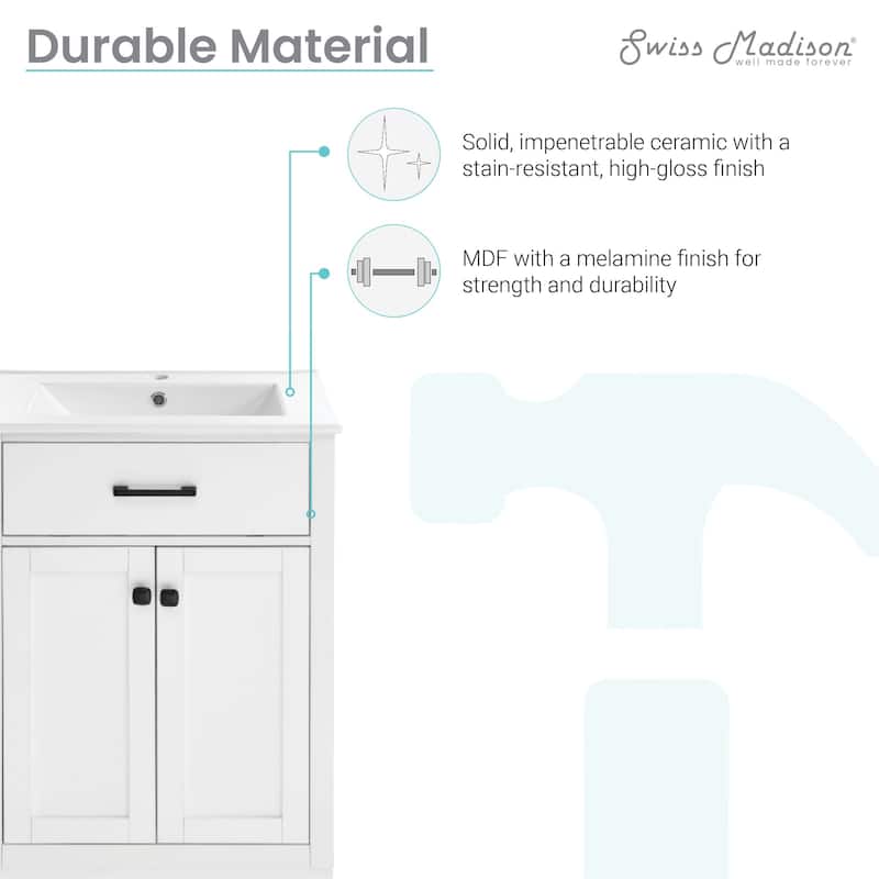 Burdon 24" Bathroom Vanity in White