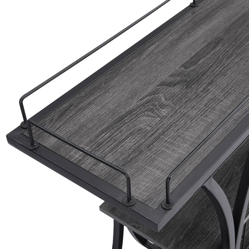 Industrial Bar cart Kitchen Bar&Serving cart for Home with Wheels 3 -Tier Storage Shelves