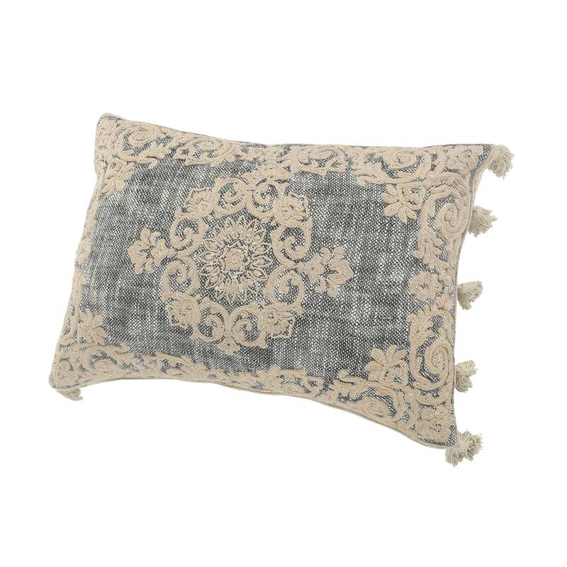 Sevita Embroidered Elegance Medallion Throw Pillow