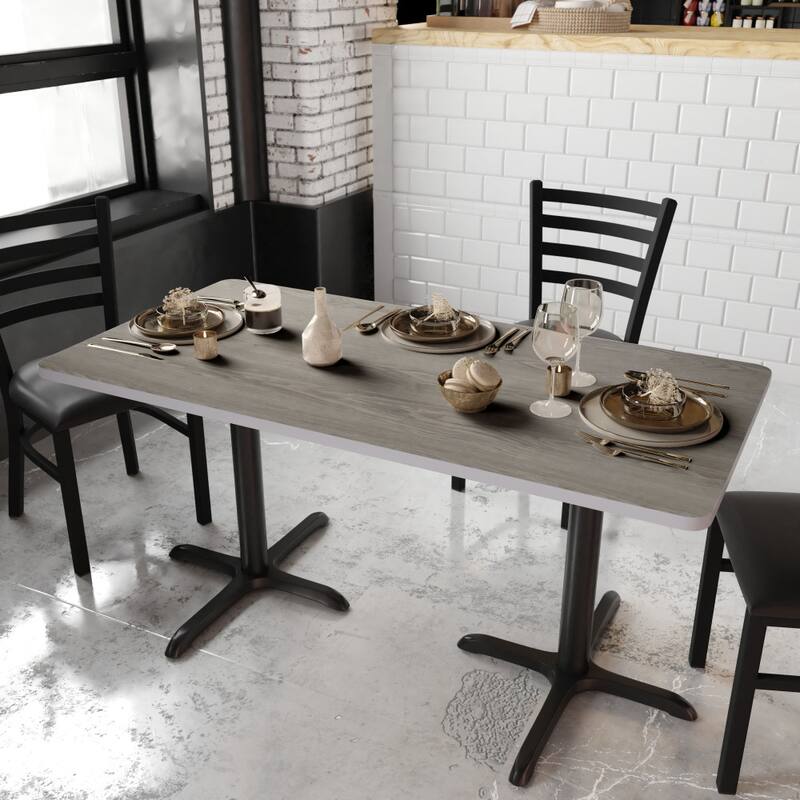 30" x 60" Rectangular Table Top with Reversible Laminate Top - White/Gray