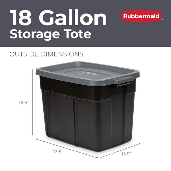 dimension image slide 5 of 12, Rubbermaid Roughneck Storage Totes