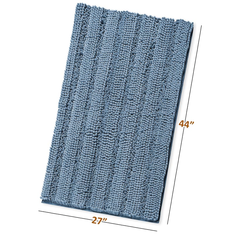 Clara Clark Chenille Extra Soft and Absorbent Bath Mat - Non Slip Fast Drying Bath Rug Set