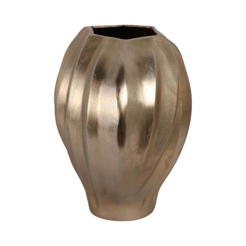 Aluminum Vase Twisted Sculptural Handcrafted Curved Contoured Shape