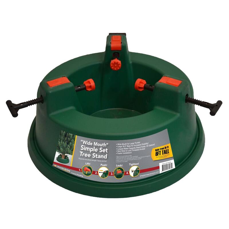 Green Wide Mouth Simple Set Live Christmas Tree Stand