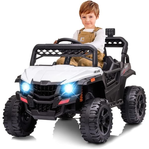 slide 2 of 16, 12V Kids Ride On Car Truck Parent Remote Contro Spring Suspension White