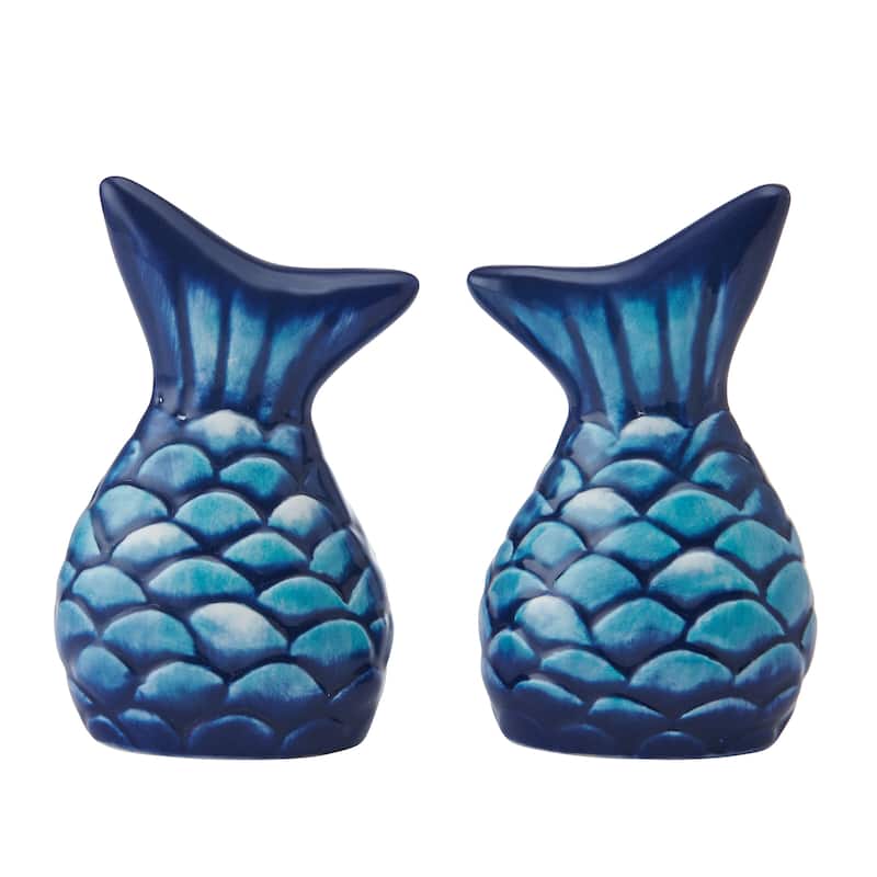 Fitz and Floyd Blue Fin Salt and Pepper Shaker Set
