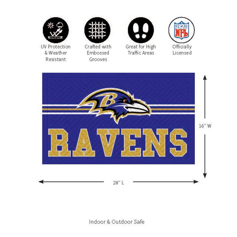 28 in. x 16 in. Embossed Mat, Cross Hatch, Baltimore Ravens