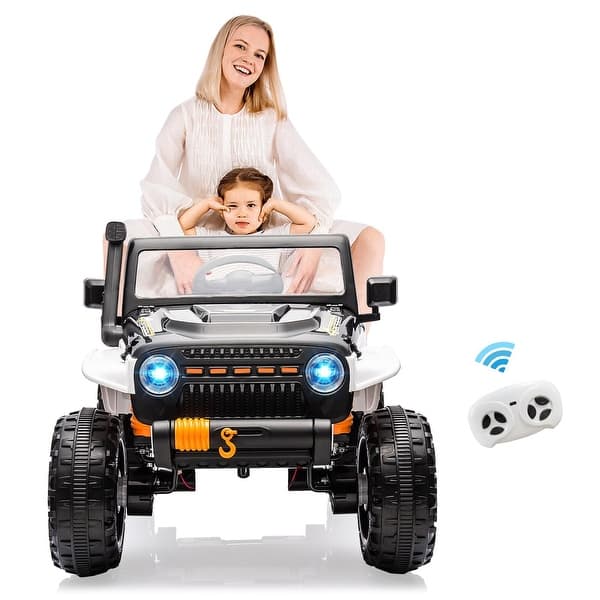 slide 2 of 50, 24V Kids 2 Seater Ride On Truck Car Electric Vehicles w/Remote Control White