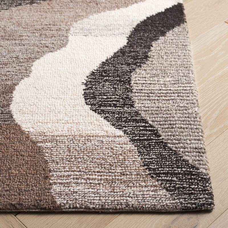 SAFAVIEH Handmade Ebony Romi Modern Abstract Wool Rug