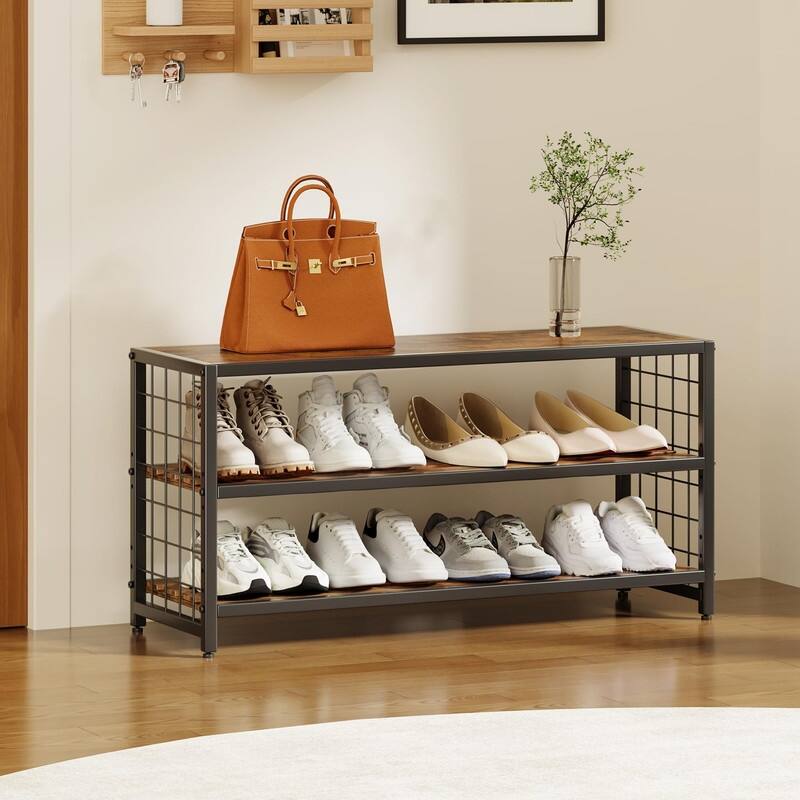 3-Tier Shoe Rack - 12.01"D x 30"W x 18.19"H