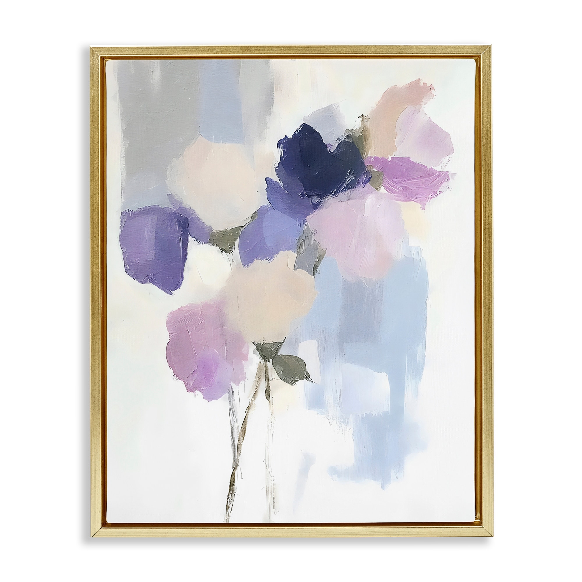 Stupell Lavender Haze Abstract Florals Framed Floater Canvas Wall Art Design By Riley B