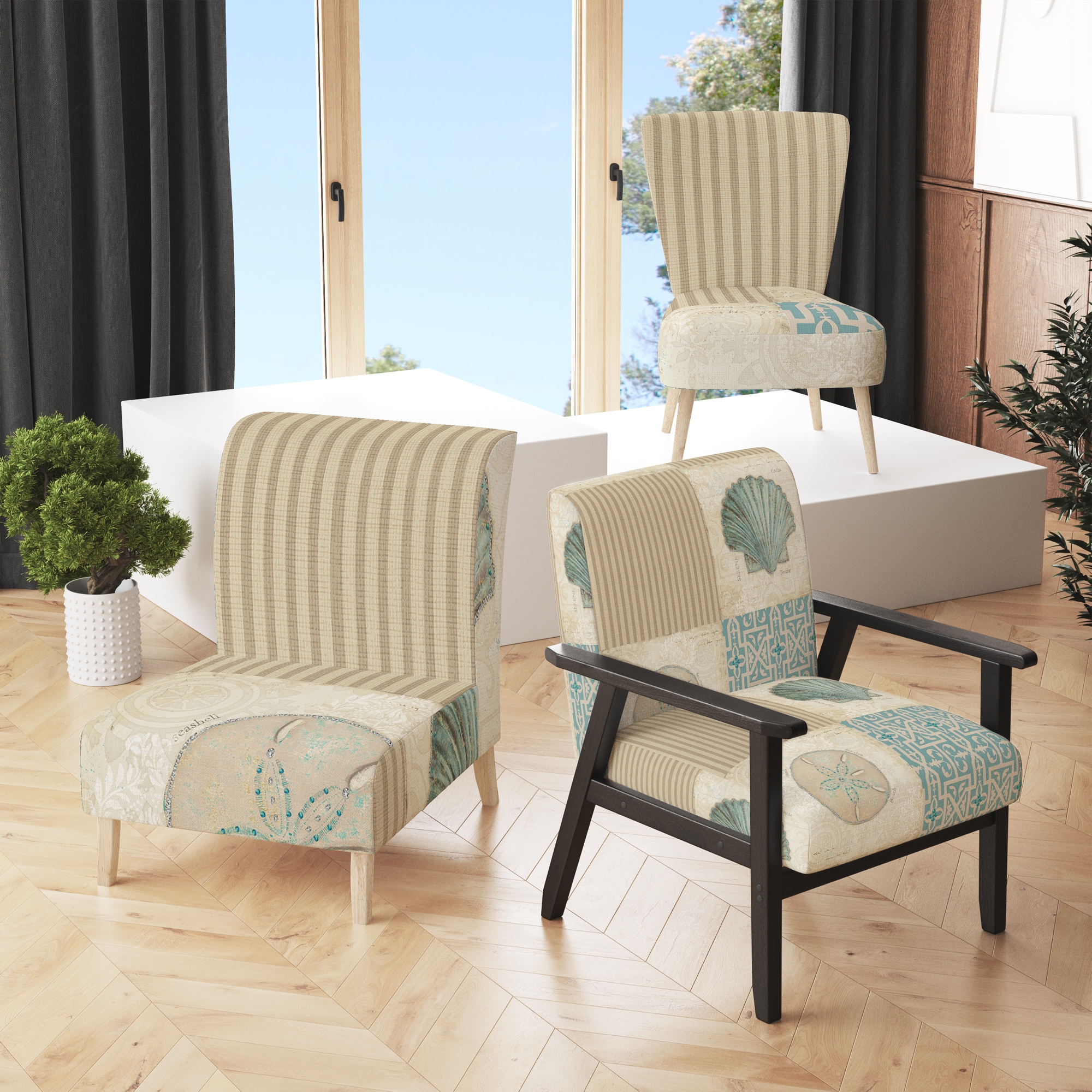 Accent chair best sale with butterfly pattern