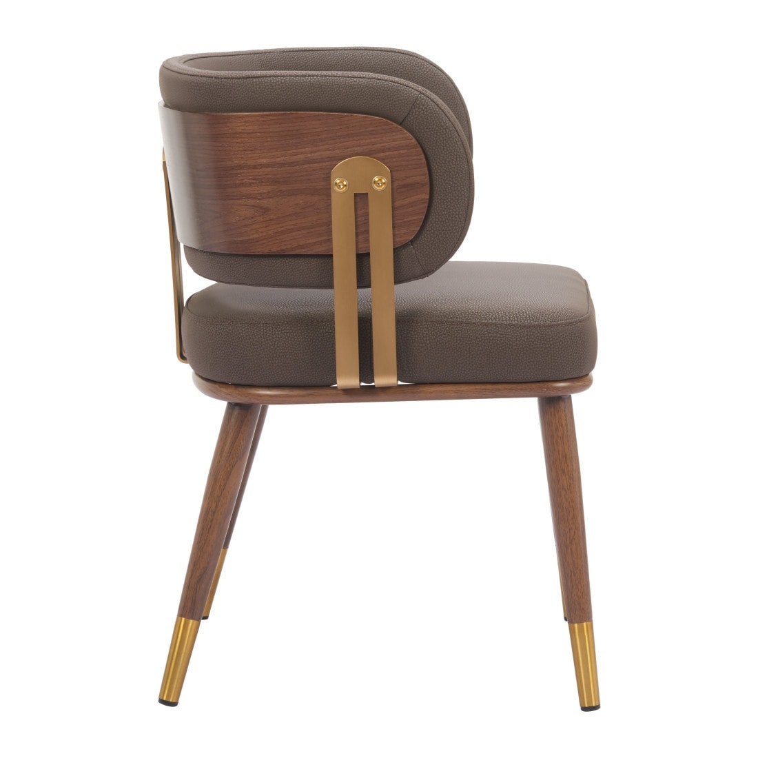 Upholstered Faux Leather Dining Arm Chair - Thumbnail 2