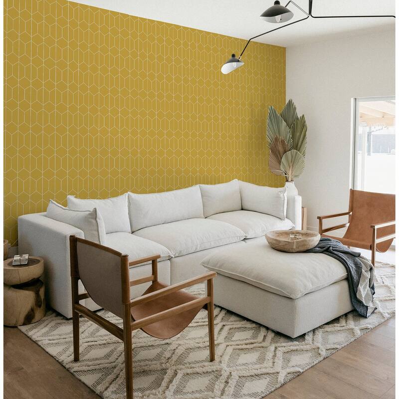 Arthouse Orson Yellow Trellis Wallpaper