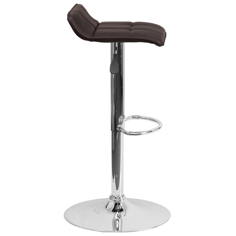Contemporary Vinyl Adjustable Height Bar Stool - 34.5 to 43"