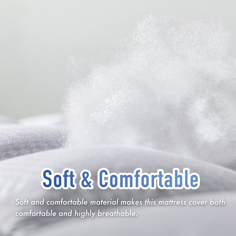 Soft Washable Embossed Square Pattern Fitted Mattress With Deep Pocket