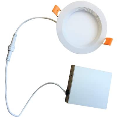 Bulbrite Pack of (2) LED 4" Round Recessed Downlight Fixture with Metal Jbox, 65W Equivalent