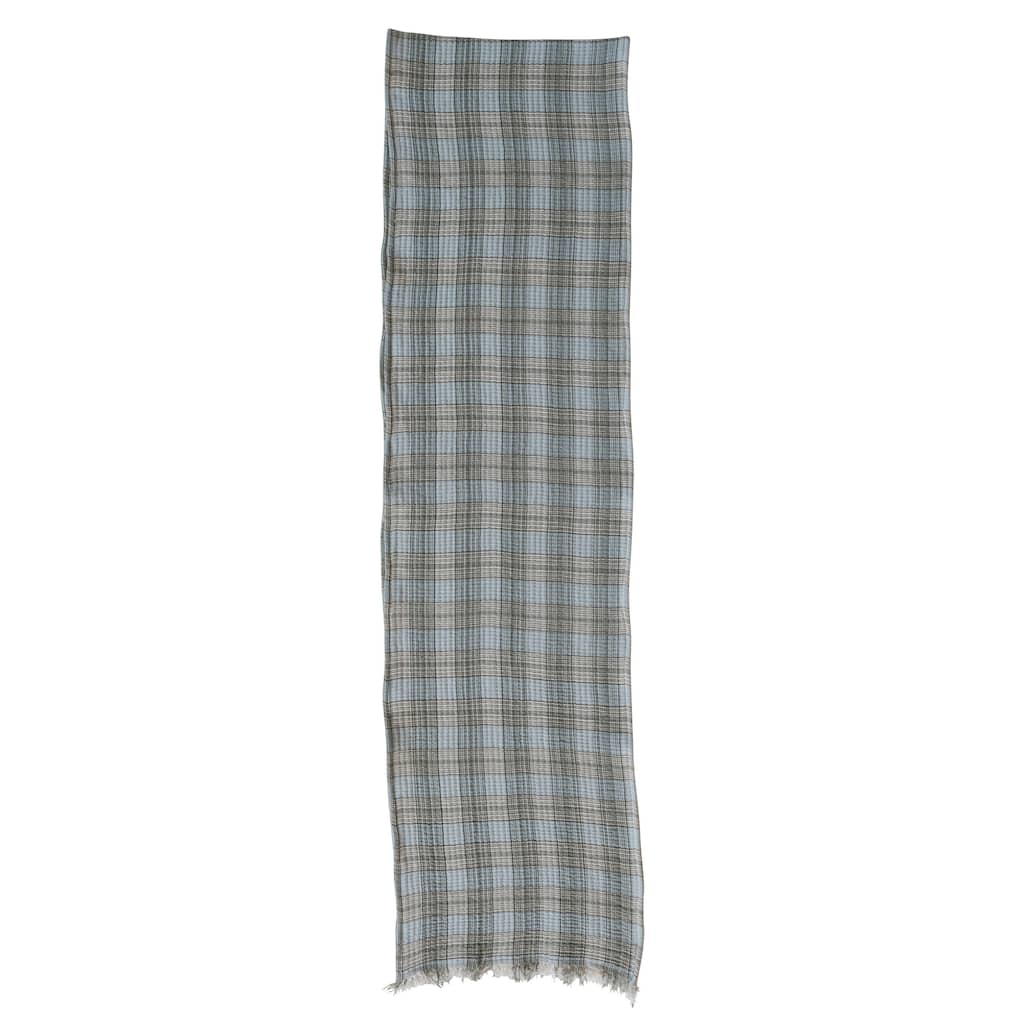 Woven Cotton Double Cloth Table Runner with Frayed Edges